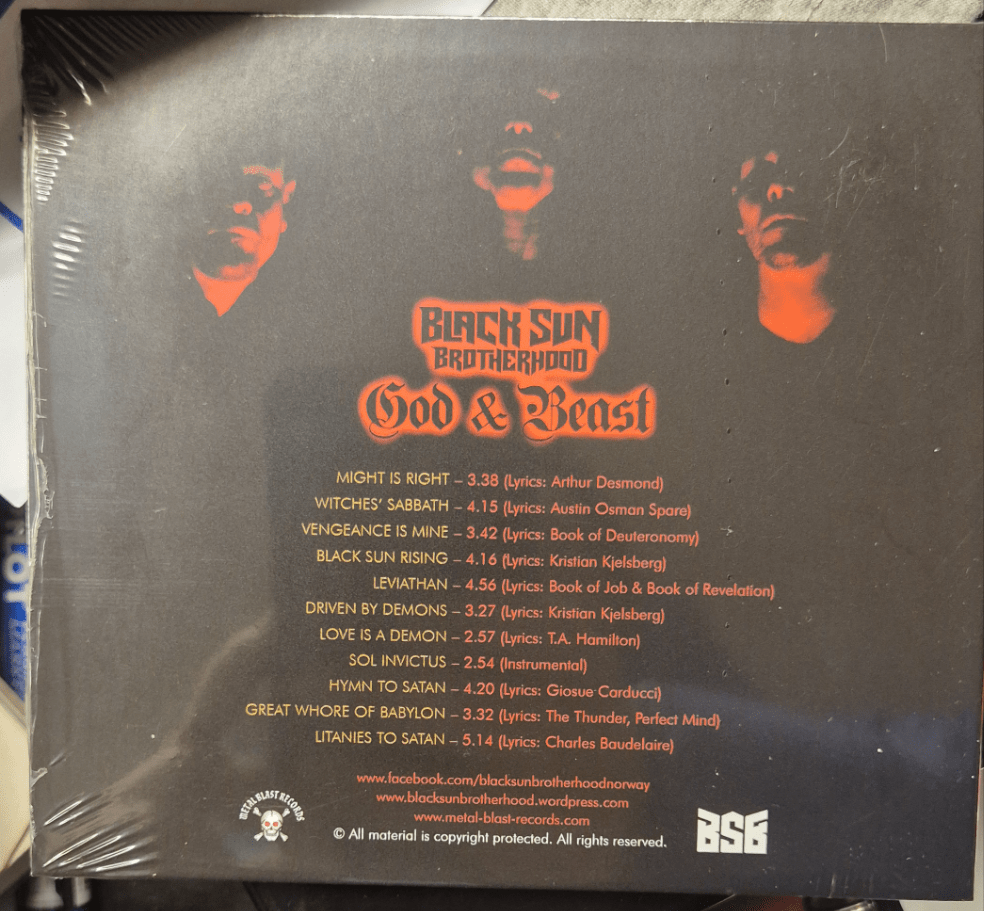 Black sun brotherhood - God & Beast cd - BØR BØRSONS BRUKTHANDEL