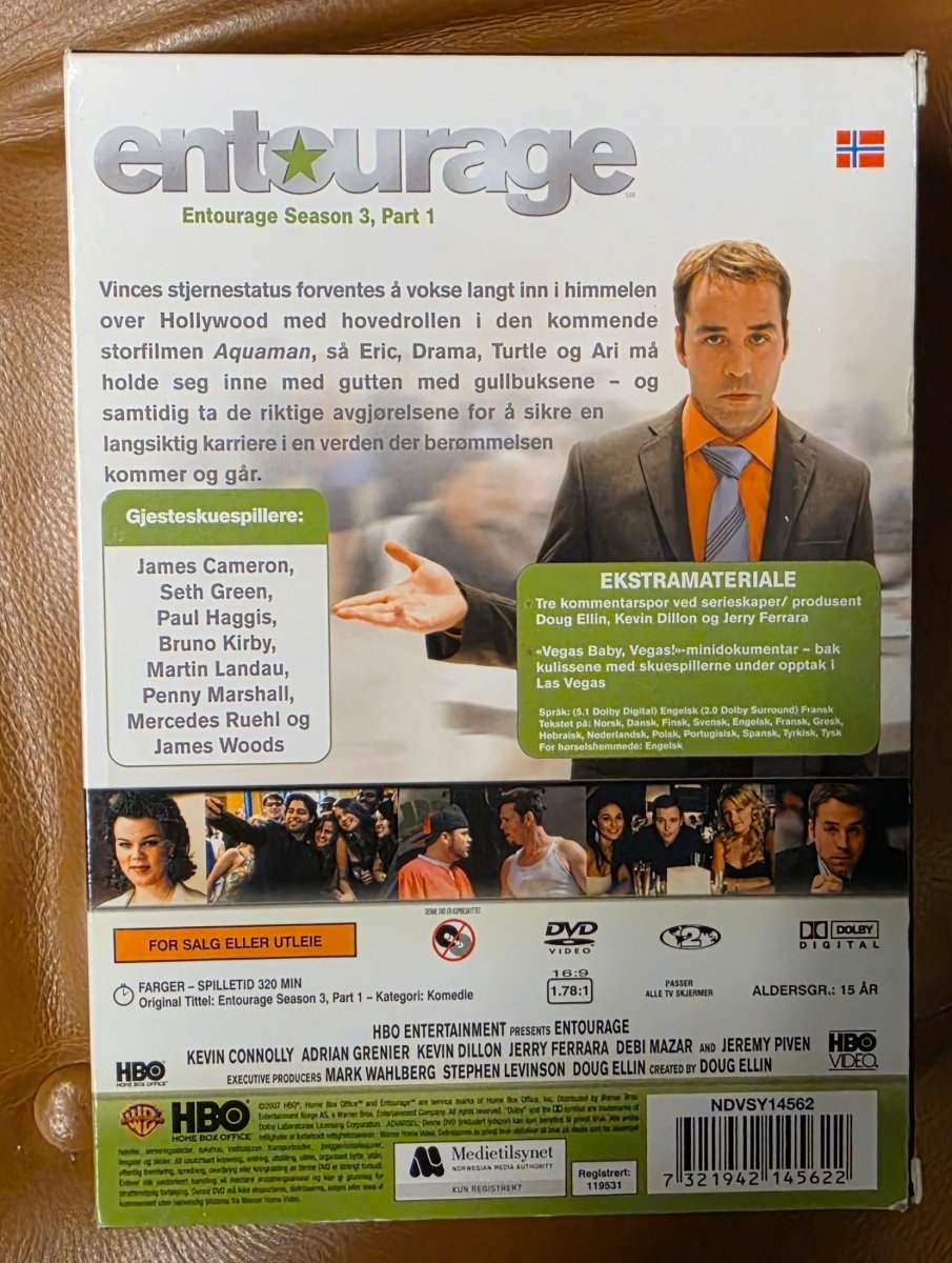 Entourage Sesong 3 del 1 DVD, HBO serien, norsk utgave - BØR BØRSONS BRUKTHANDEL