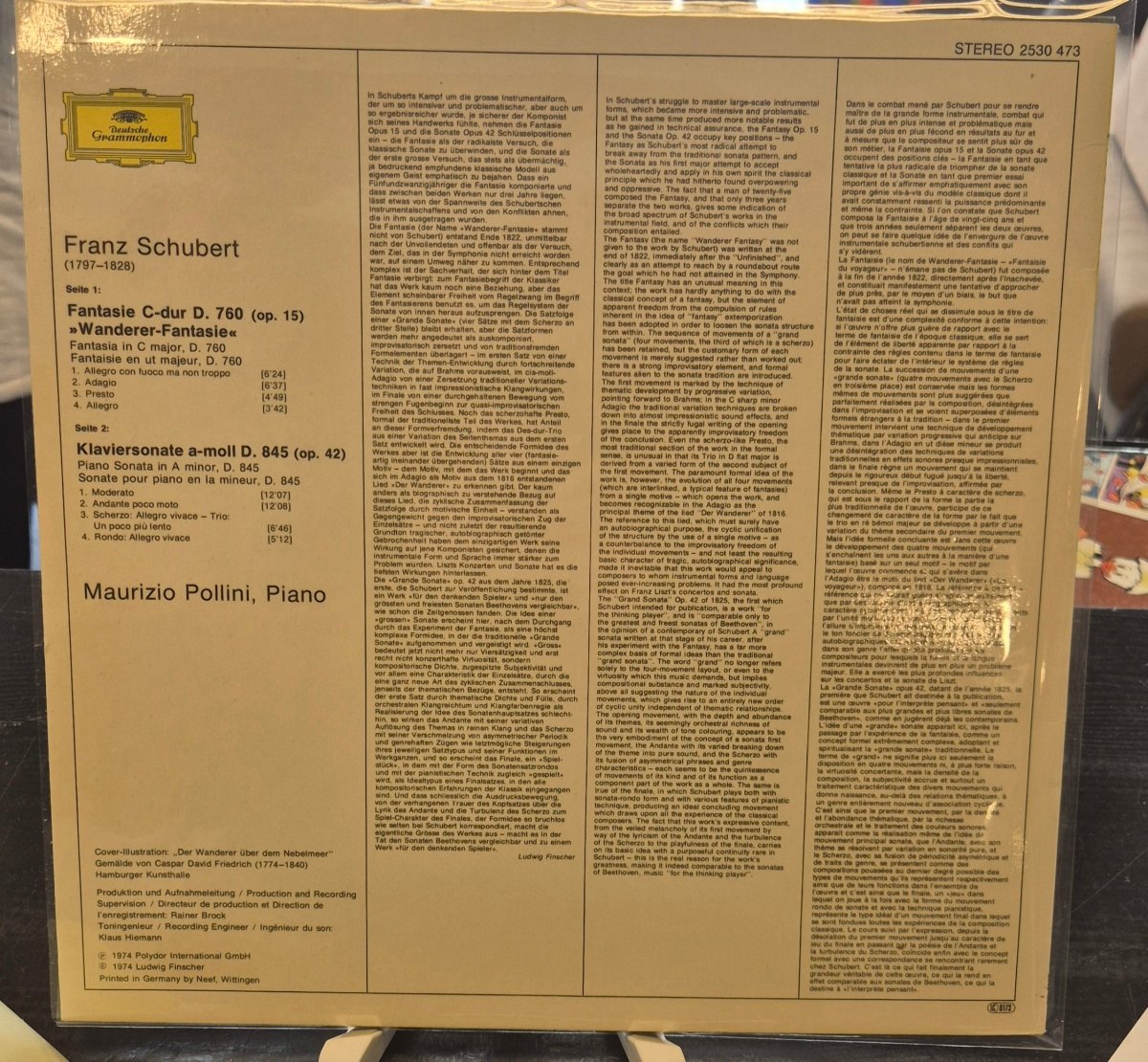 Franz Schubert: Wanderer - Fantasie / Klaviersonate A - Moll D.845 (Maurizio Pollini, piano) - BØR BØRSONS BRUKTHANDEL