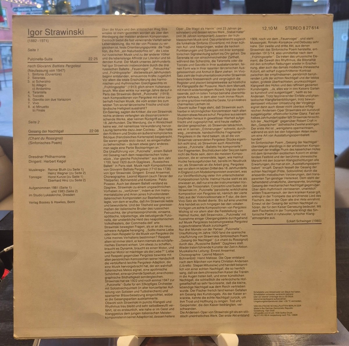 Igor Stravinski – Pulcinella - Suite / Gesang der Nachtigall - BØR BØRSONS BRUKTHANDEL