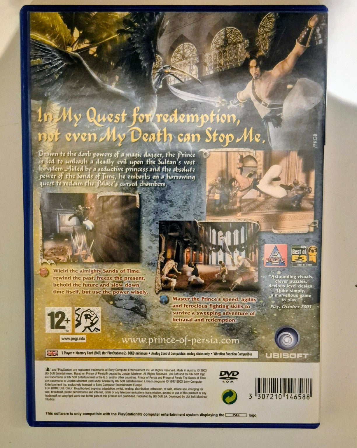 Prince of Persia The Sands of Time til PlayStation 2 – bakside