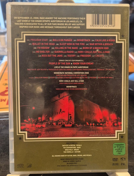 Rage Against The Machine Live At The Grand Olympic Auditorium - BØR BØRSONS BRUKTHANDEL