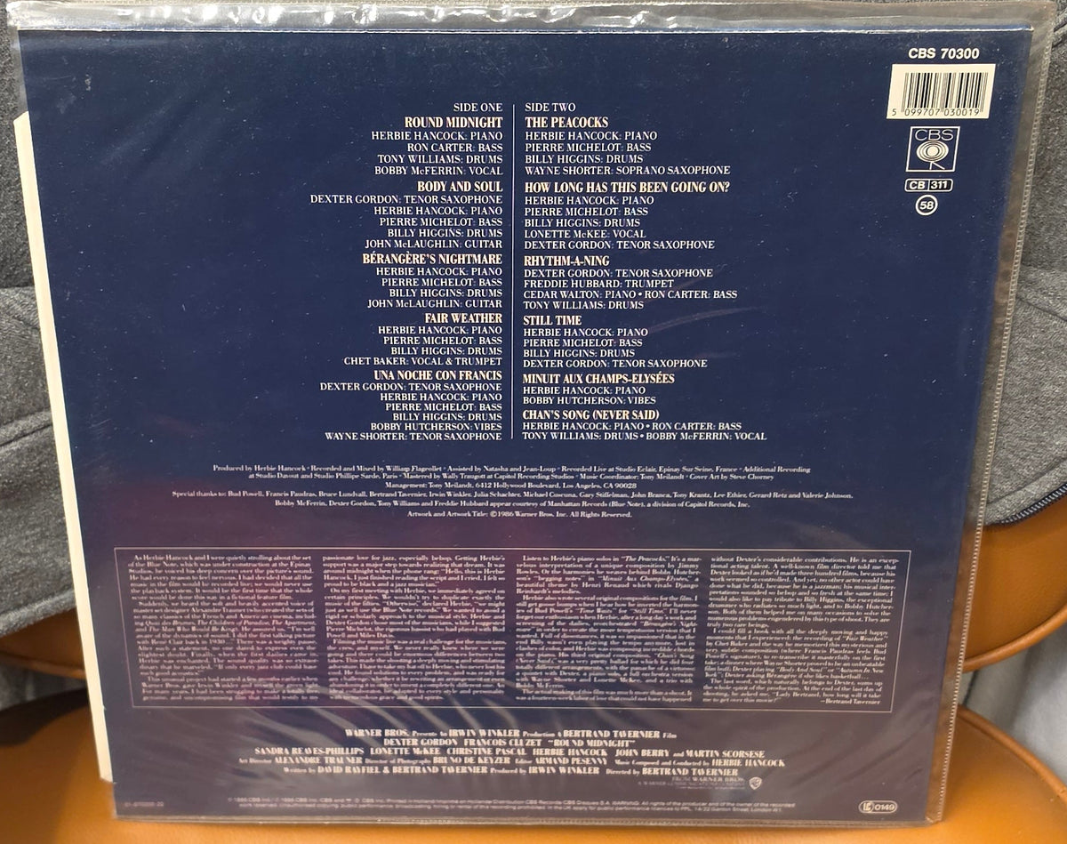 Herbie Hancock & Dexter Gordon – Round Midnight Soundtrack LP 1986 CBS (M=VG+)