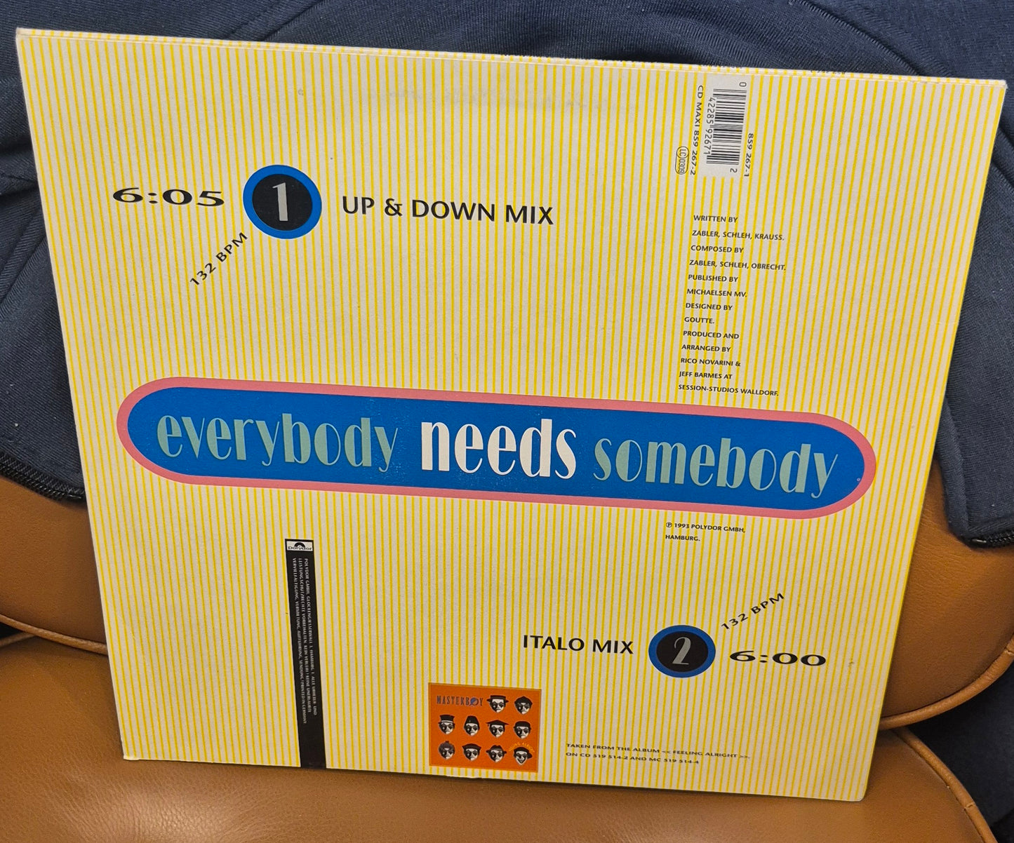 Masterboy - Everybody Needs Somebody 12" Maxi-Single (Polydor 1993)