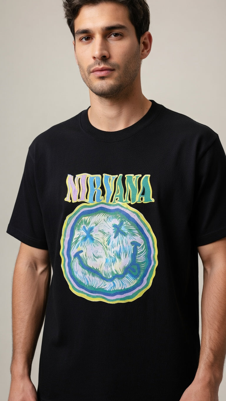 Nirvana Smiley T-skjorte (NY)
