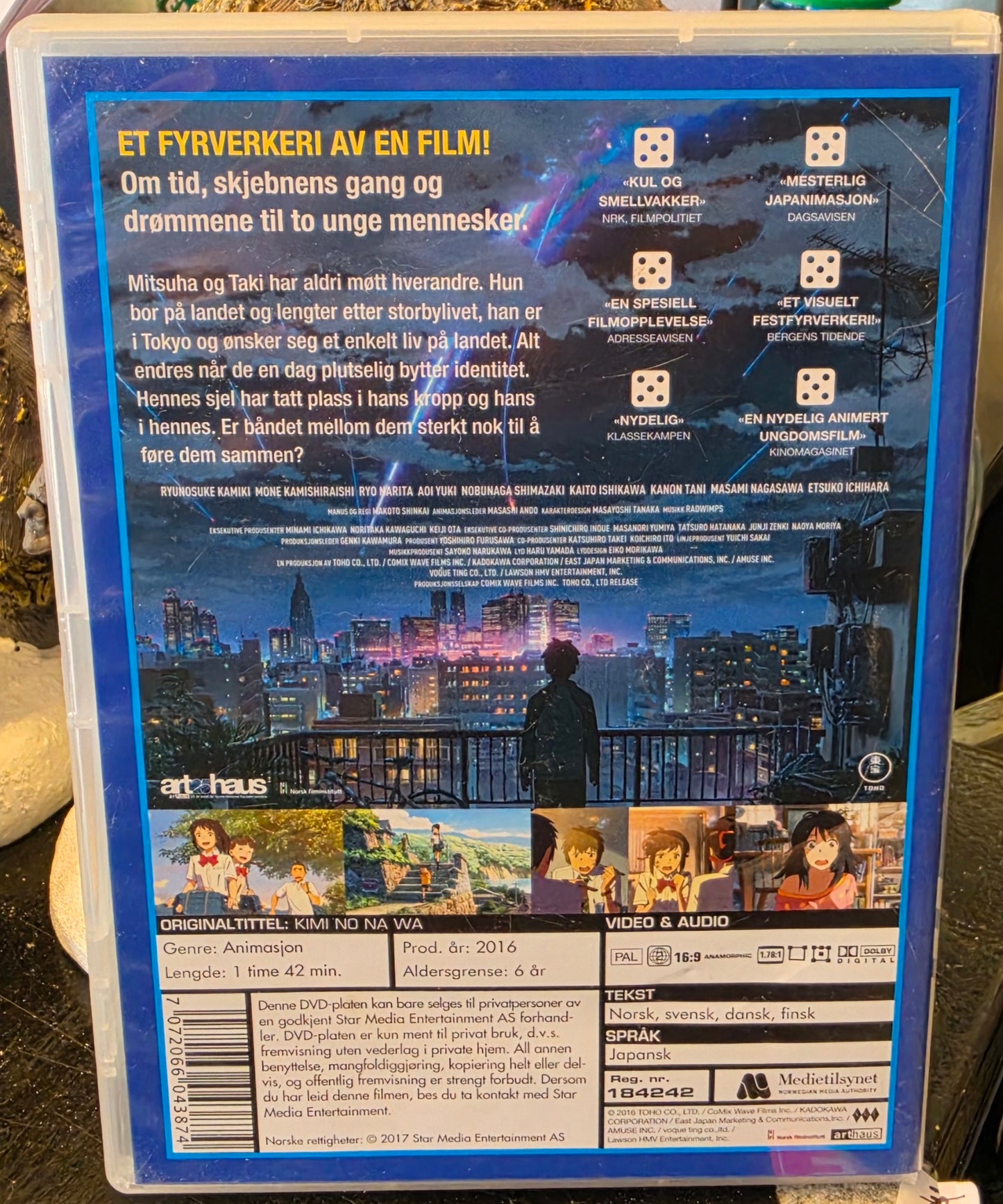 Your Name. (Kimi no Na wa) DVD – Norsk utgave, Makoto Shinkai