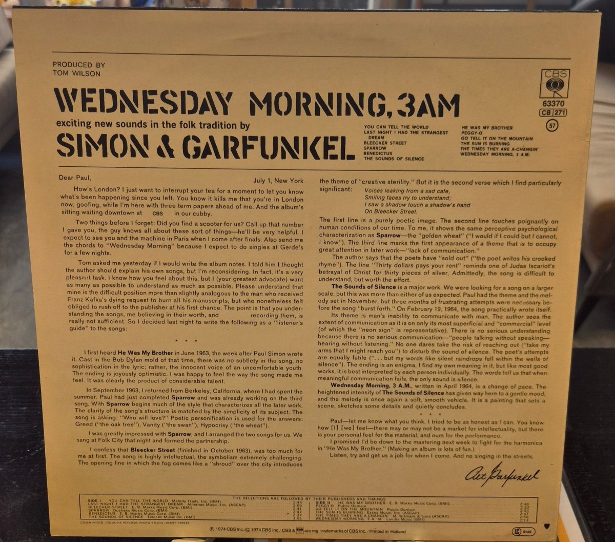 Simon & Garfunkel - Wednesday Morning 3 A.M. - BØR BØRSONS BRUKTHANDEL