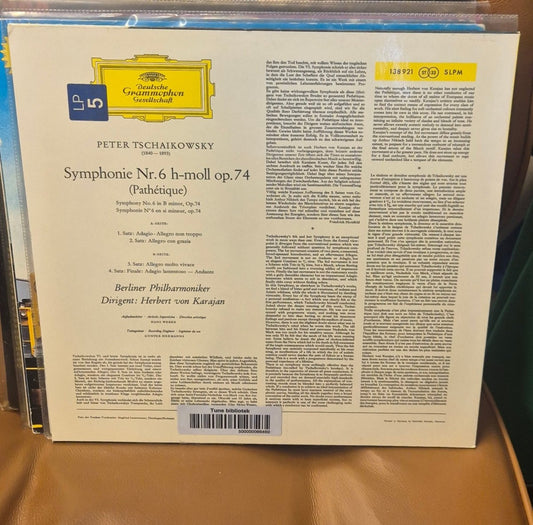 Tchaikovsky: Symphonie Nr. 6 »Pathétique« - Herbert von Karajan (Deutsche Grammophon SLPM 138 921) - BØR BØRSONS BRUKTHANDEL