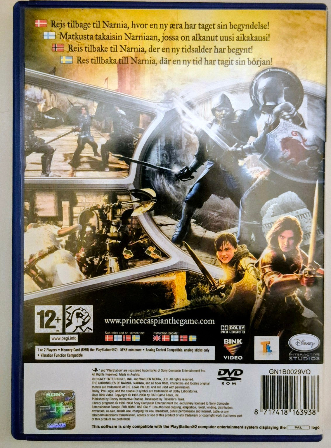 The Chronicles of Narnia: Prince Caspian – PlayStation 2, bakside