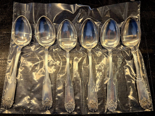 6 stk Korall sølvplett skjeer NM 40 - BØR BØRSONS BRUKTHANDEL