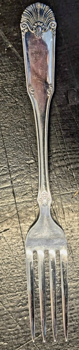 6stk Korall Spisegafler i Sølvplett NM 40 - BØR BØRSONS BRUKTHANDEL