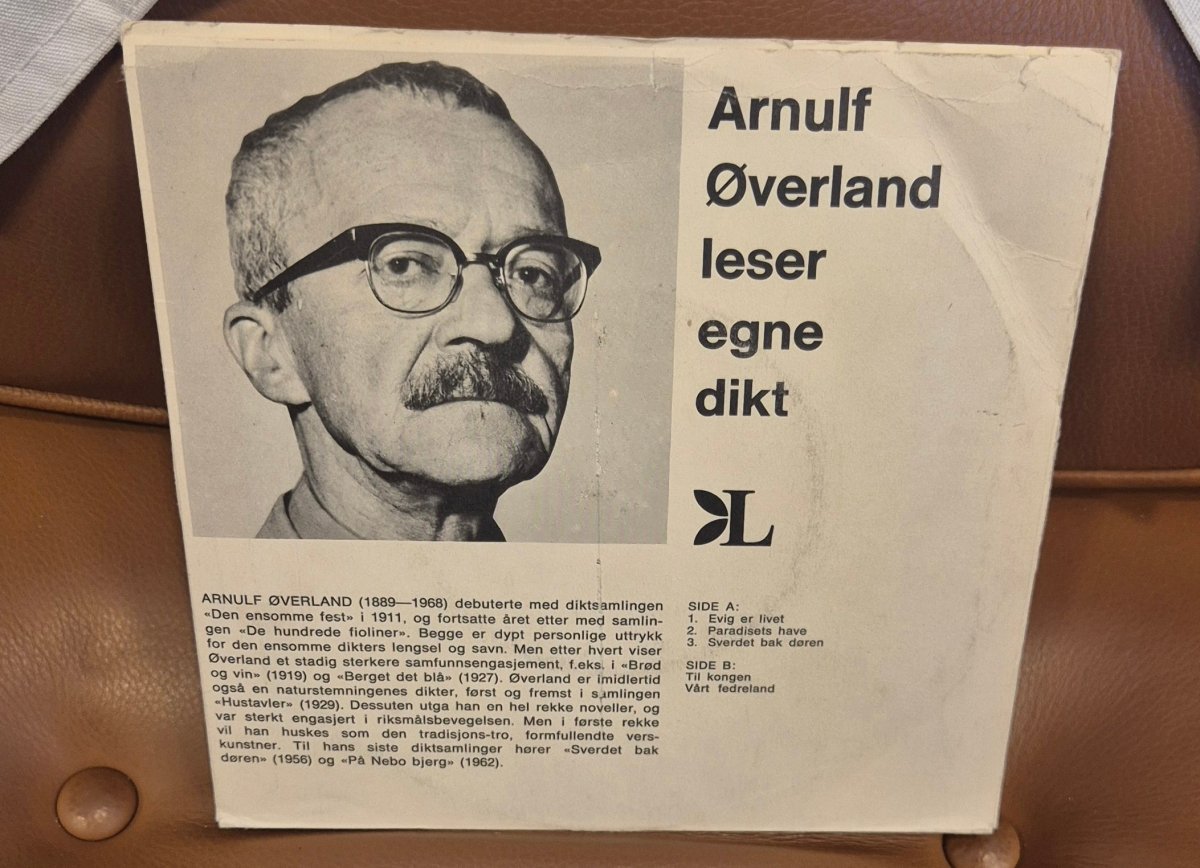 Arnulf Øverland Leser egne dikt (7") - BØR BØRSONS BRUKTHANDEL