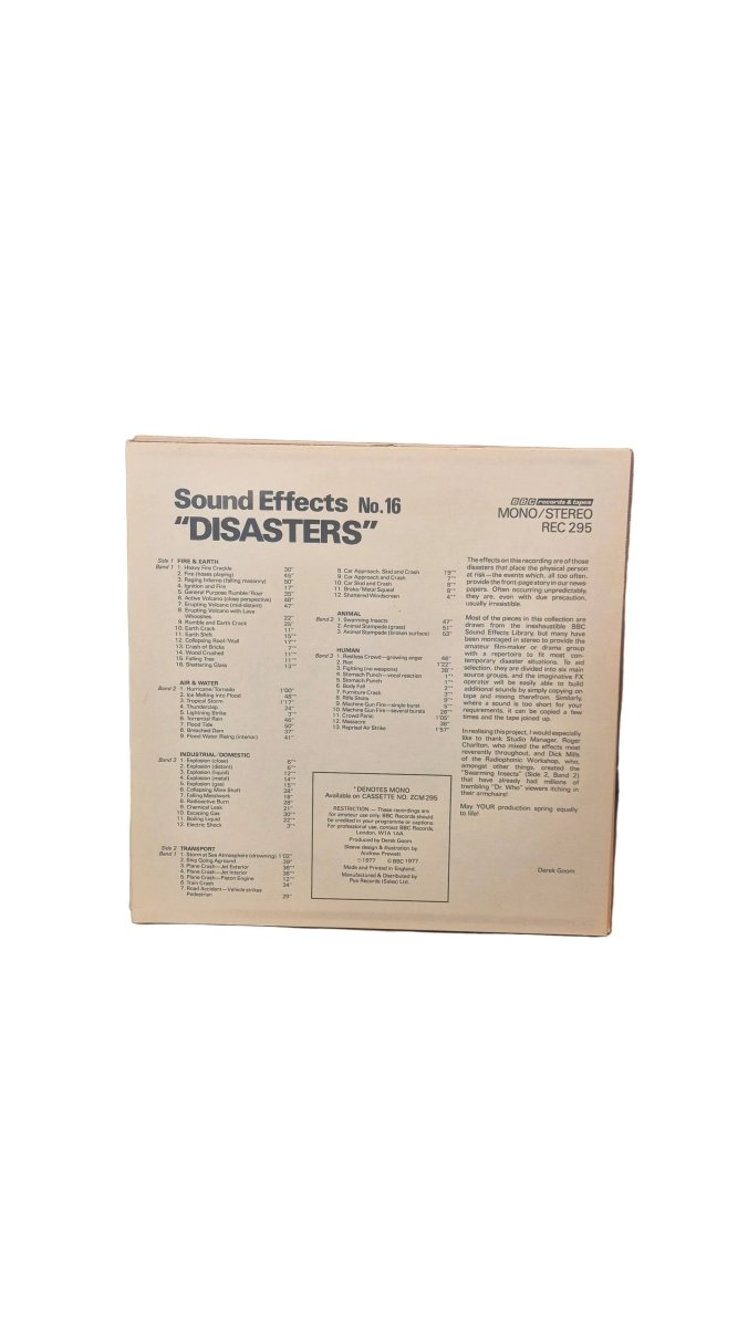 BBC Sound Effects No. 16 - Disasters LP (VG+) - BØR BØRSONS BRUKTHANDEL