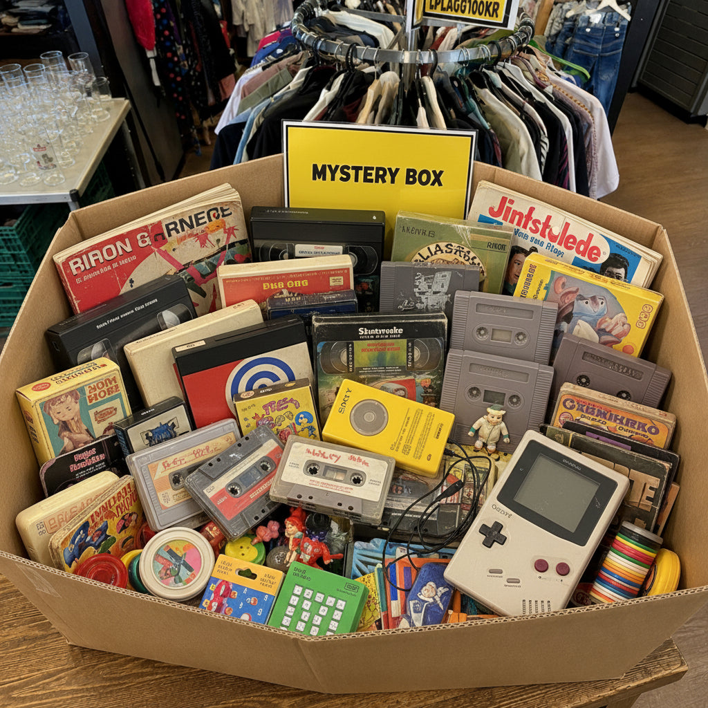 Retro Mystery Box – overraskelsesboks med nostalgiske funn fra Bør Børsons Brukthandel