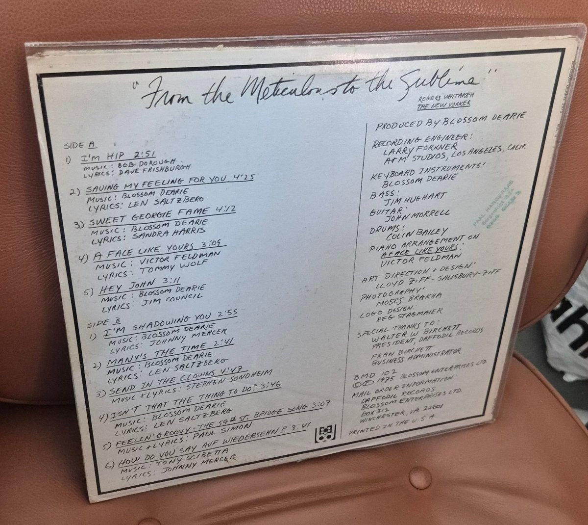 Blossom Dearie - 1975 (From The Meticulous To The Sublime) - BØR BØRSONS BRUKTHANDEL