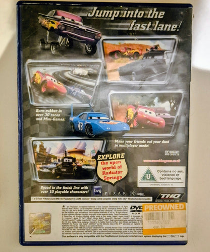 Disney Pixar Cars til PlayStation 2 – bakside