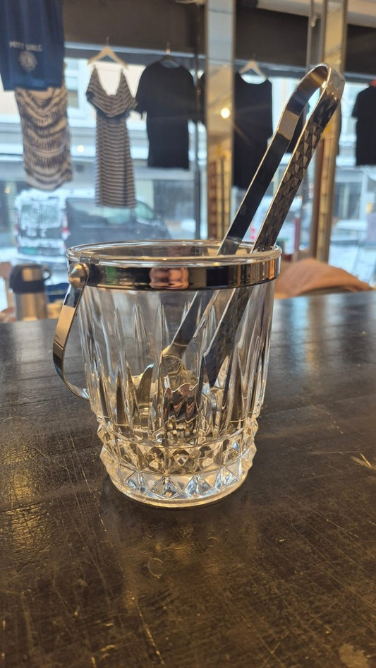 Cristal d'Arques isbøtte med tenger - BØR BØRSONS BRUKTHANDEL