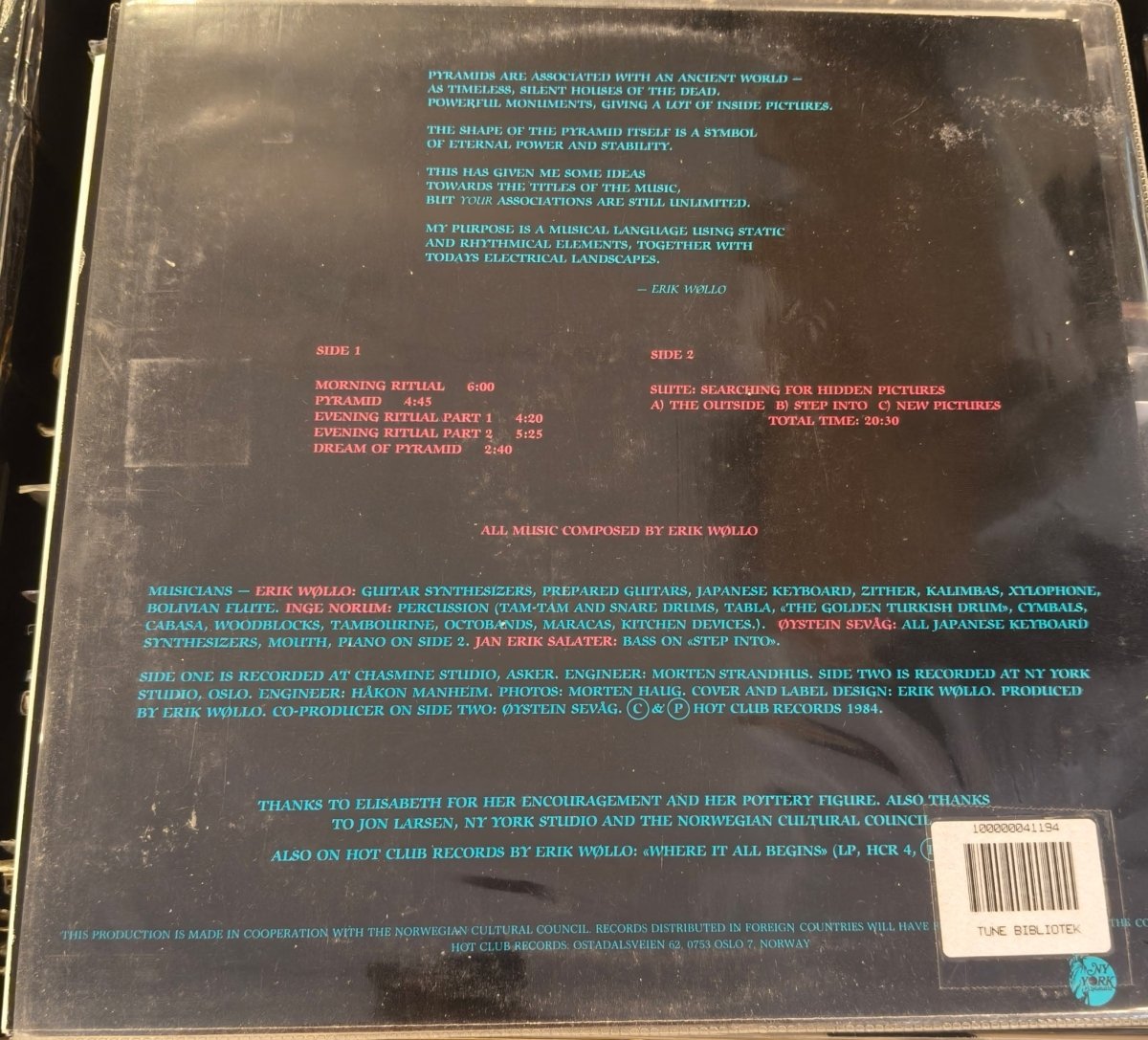 Erik Wøllo - Dreams of Pyramids (LP, 1984) - BØR BØRSONS BRUKTHANDEL