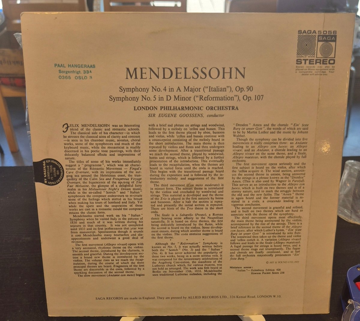 Felix Mendelssohn – Italian & Reformation Symphonies - BØR BØRSONS BRUKTHANDEL