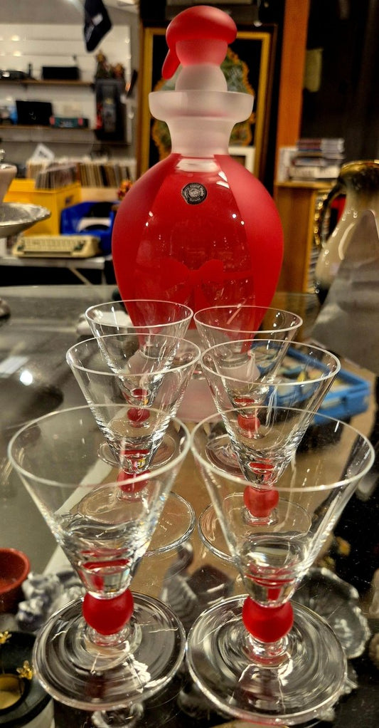 Fossheim nissekaraffel med 6 snapsglass - BØR BØRSONS BRUKTHANDEL