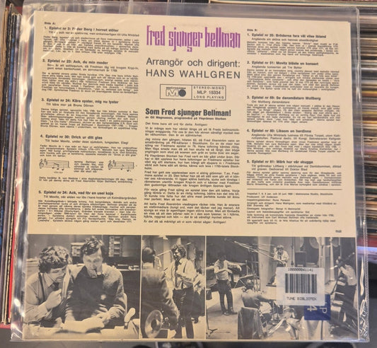 Fred Åkerström - Fred sjunger Bellman (LP, 1969) - BØR BØRSONS BRUKTHANDEL