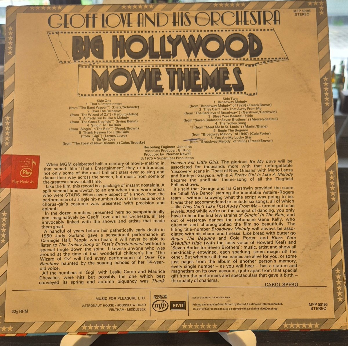 Geoff Love and His Orchestra – Big Hollywood Movie Themes - BØR BØRSONS BRUKTHANDEL