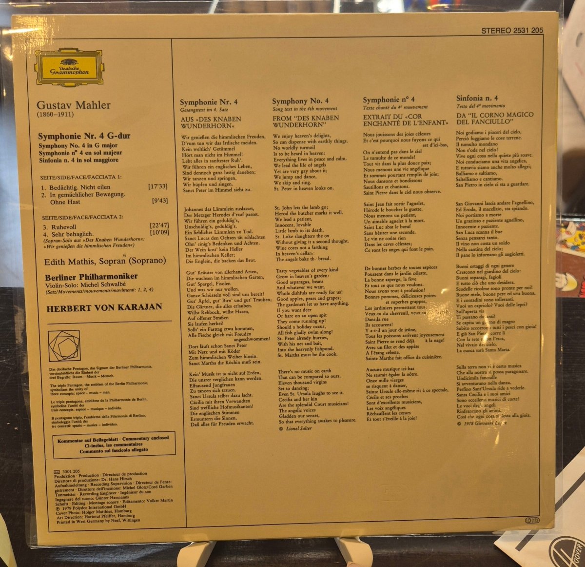 Gustav Mahler: 4. Symphonie – Karajan / Berliner Philharmoniker - BØR BØRSONS BRUKTHANDEL