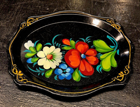 Håndmalt plastbrett fra Sovjet - BØR BØRSONS BRUKTHANDEL