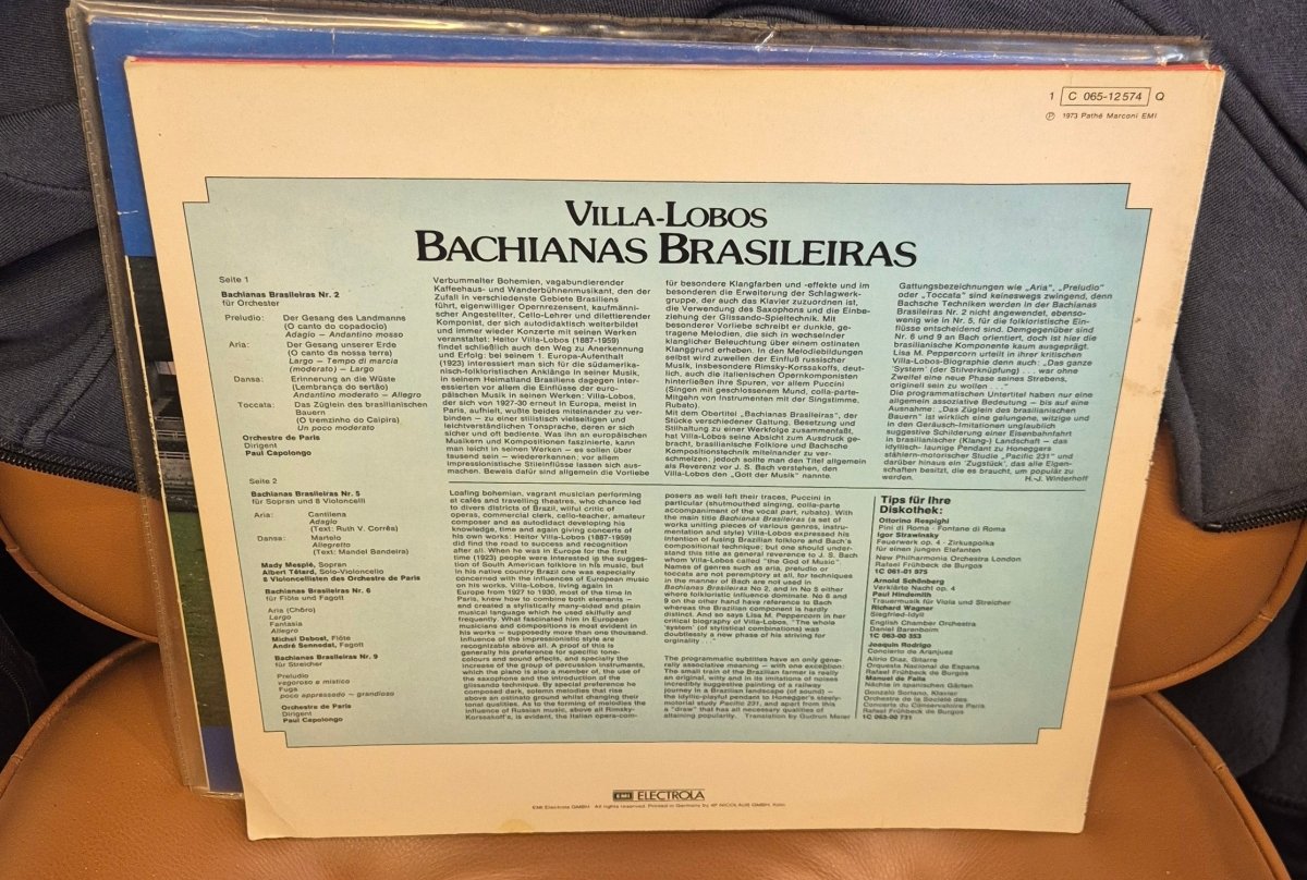 Heitor Villa-Lobos - Bachianas Brasileiras (EMI Electrola Quadrophonie LP) - BØR BØRSONS BRUKTHANDEL