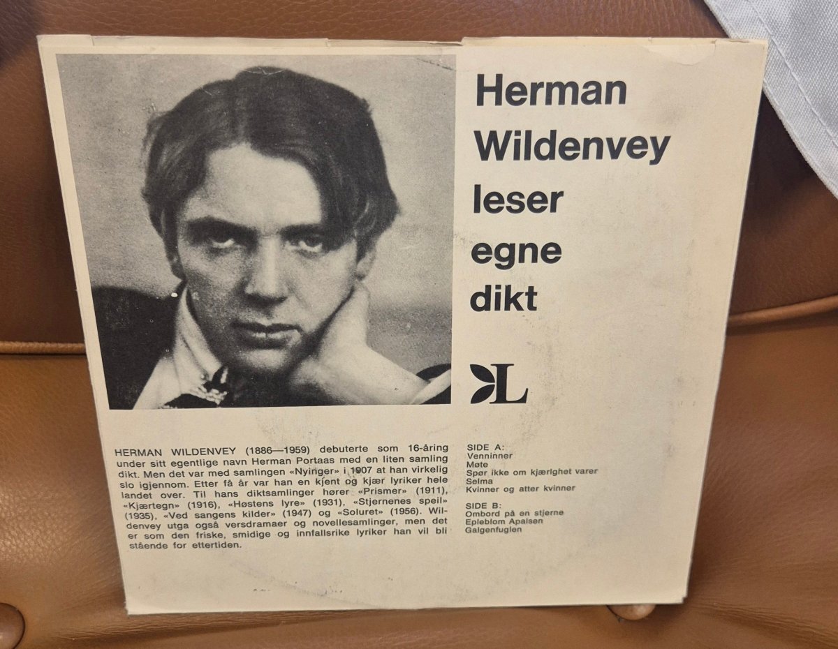 Herman Wildenvey - Leser Egne Dikt (7" Vinyl EP, 1965) - BØR BØRSONS BRUKTHANDEL