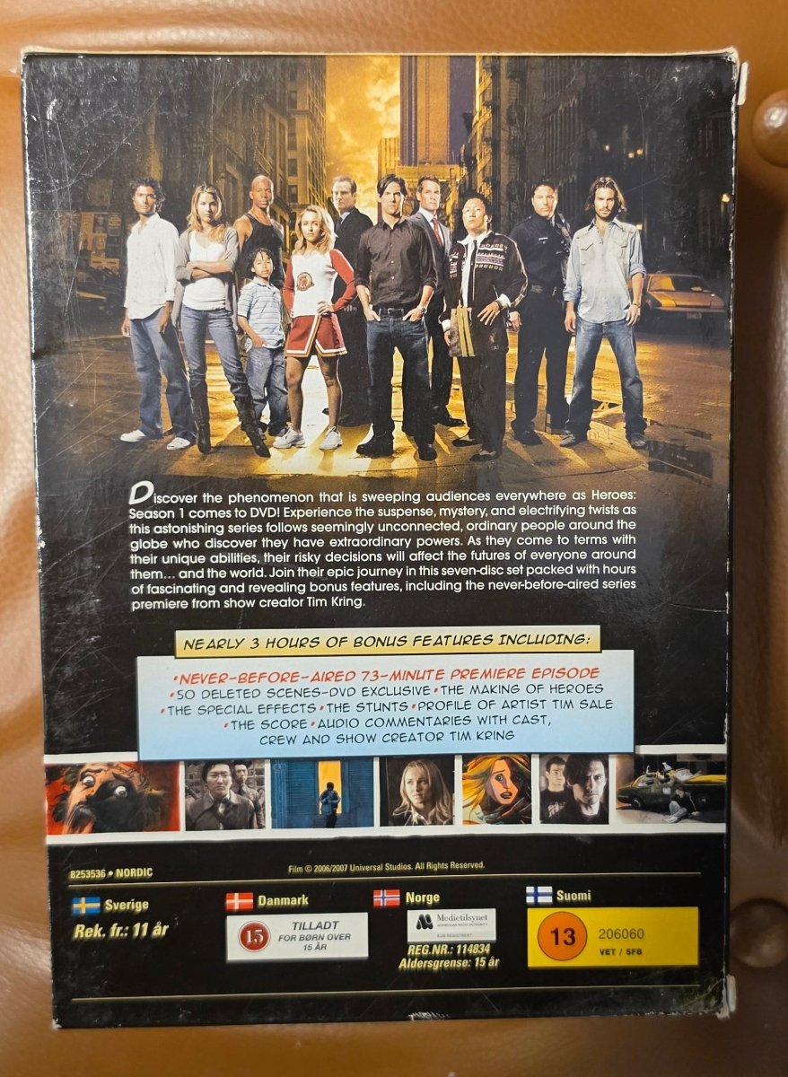Heroes Season 1 DVD, første sesong, norsk utgave, Universal - BØR BØRSONS BRUKTHANDEL