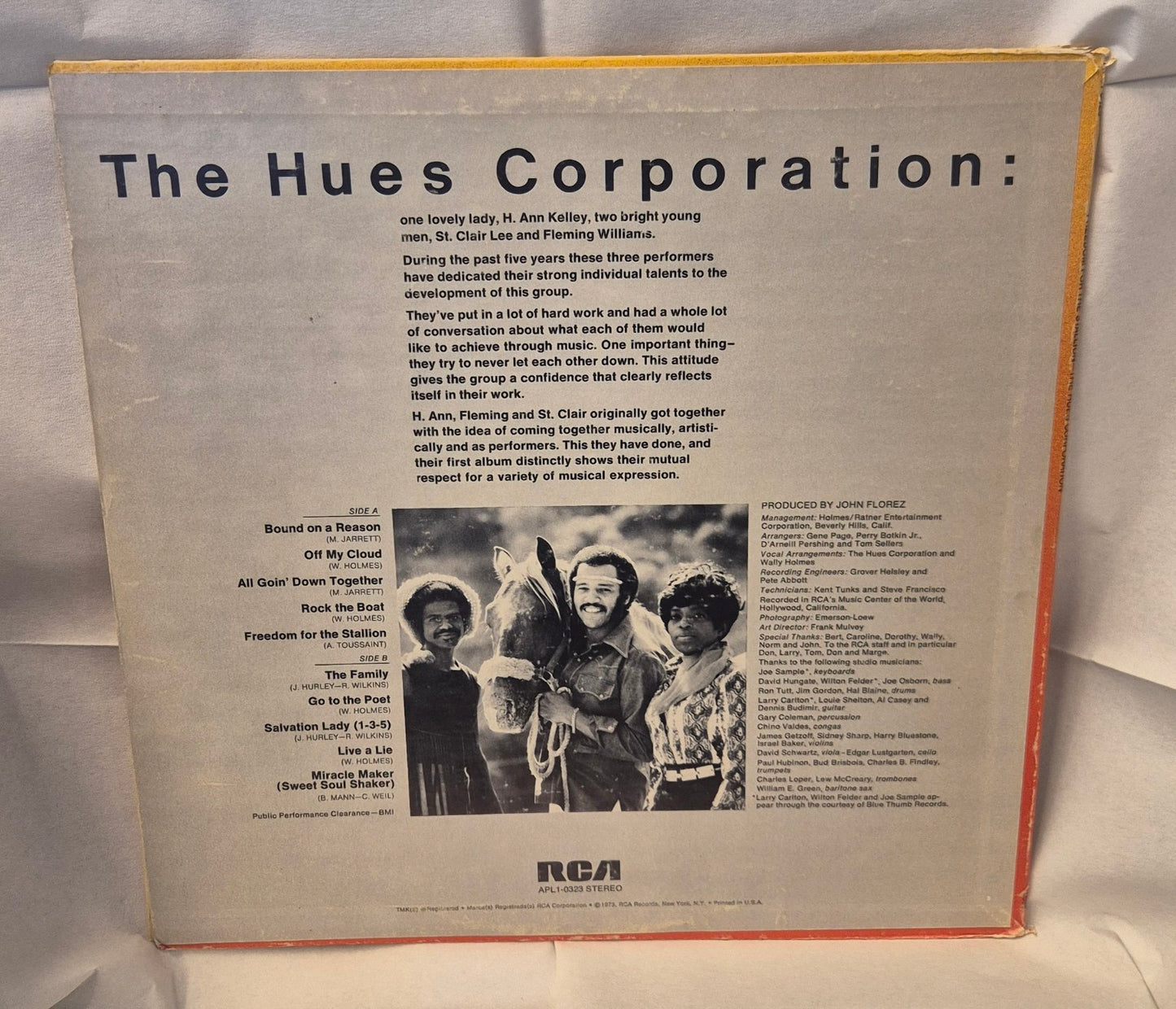 The Hues Corporation – Freedom for the Stallion LP, back cover
