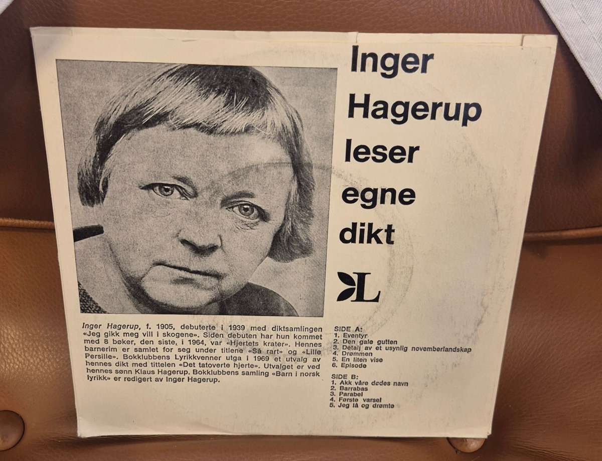 Inger Hagerup Leser Egne Dikt (7" Vinyl EP) - BØR BØRSONS BRUKTHANDEL