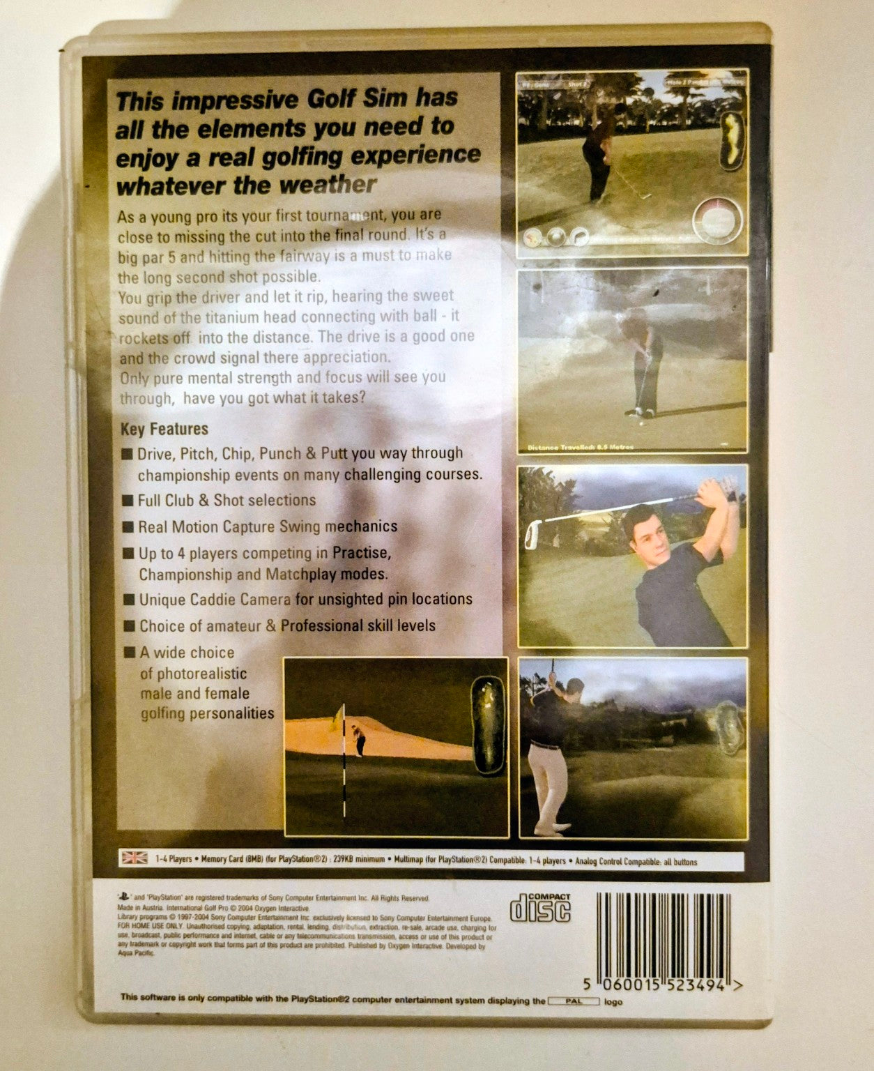 International Golf Pro til PlayStation 2 – bakside