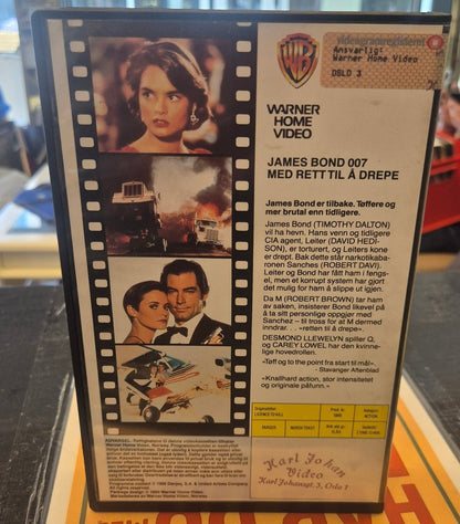 James Bond 007: Med Rett Til Å Drepe (Licence to Kill) - VHS Big Box - BØR BØRSONS BRUKTHANDEL