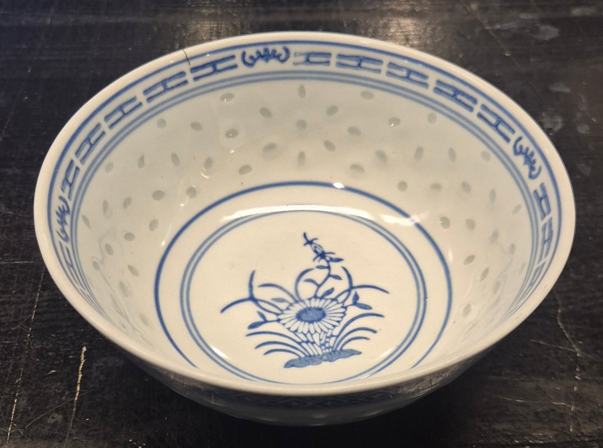 Jingdezhen blå‑hvite porselensskåler (5 små + 5 større) - BØR BØRSONS BRUKTHANDEL