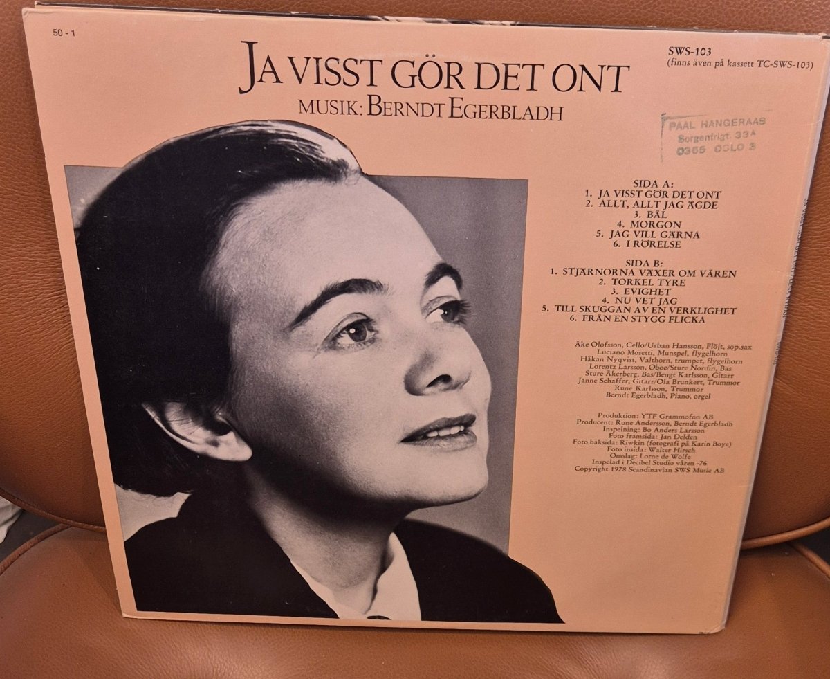 Lena Nyman - Ja Visst Gör Det Ont (Sjunger Karin Boye) - BØR BØRSONS BRUKTHANDEL