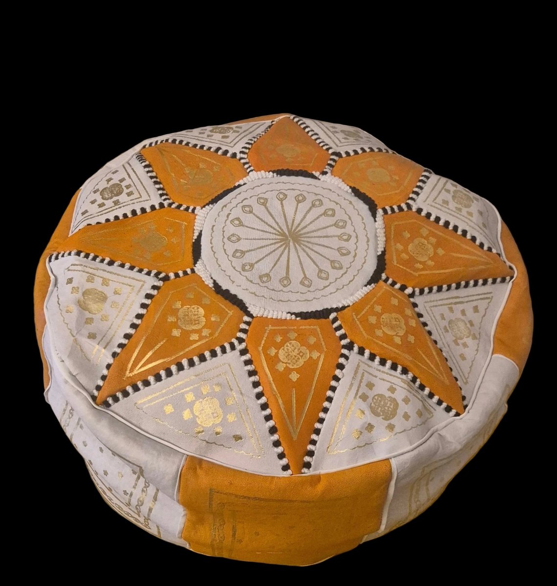 Marokkansk puff i ekte skinn – ny - BØR BØRSONS BRUKTHANDEL