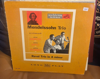 Mendelssohn: Trio No. 1 / Ravel: Trio in A Minor (Artur Rubinstein, Jascha Heifetz, Gregor Piatigorsky) - BØR BØRSONS BRUKTHANDEL
