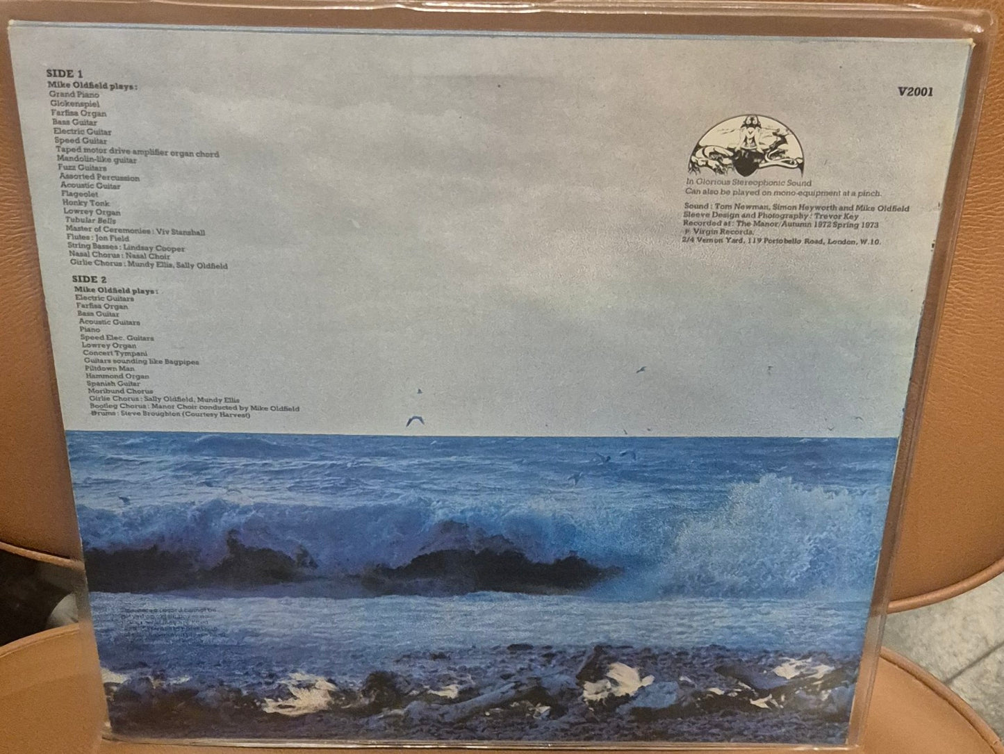 Mike Oldfield - Tubular Bells LP baksiden