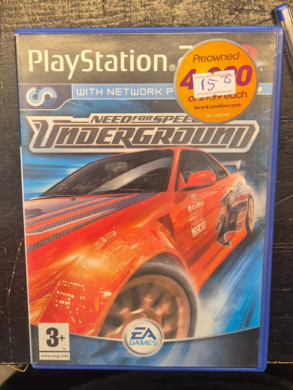 Need for Speed Underground til PlayStation 2 – forside