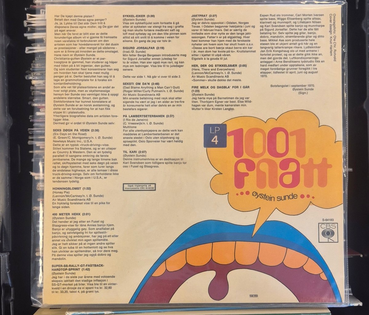 Øystein Sunde - 1001 Fnatt (LP, Album) - BØR BØRSONS BRUKTHANDEL