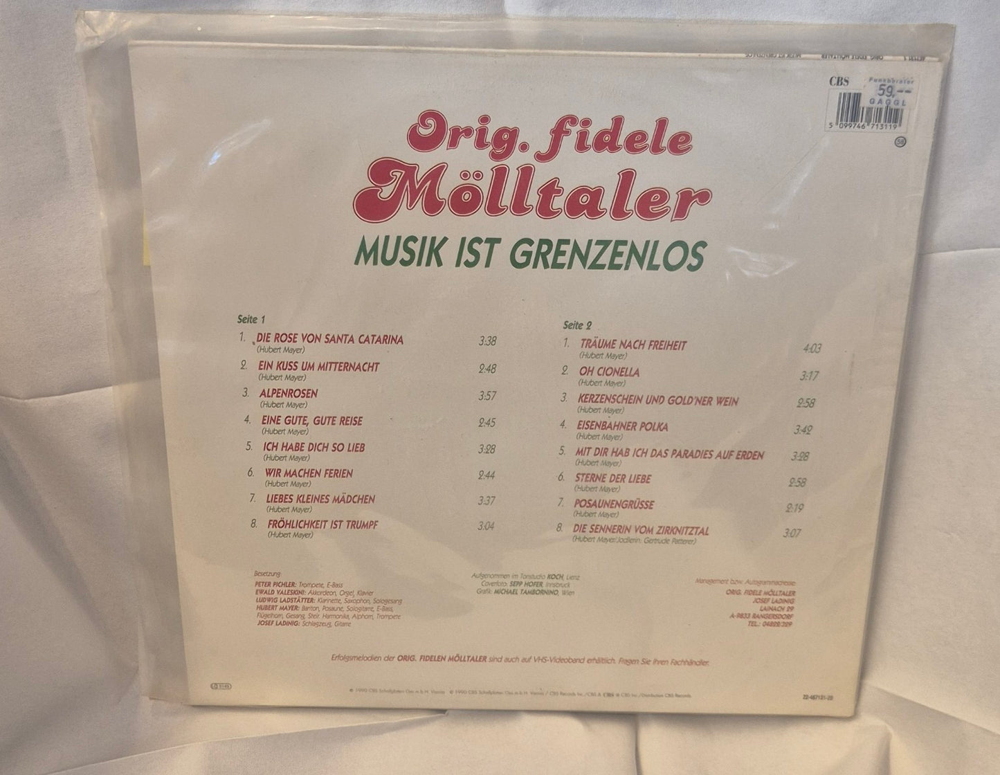Orig. fidele Mölltaler – Musik ist grenzenlos LP bakside