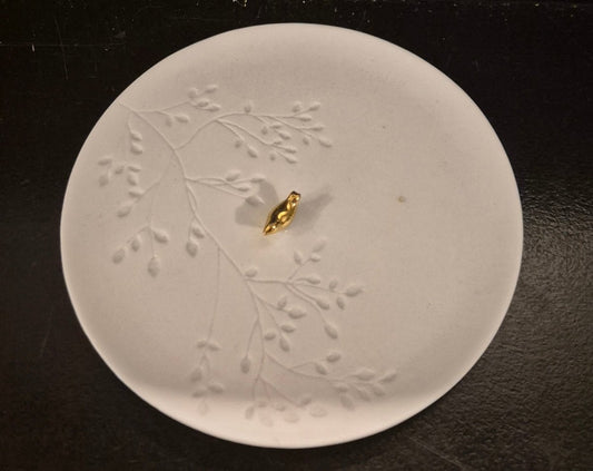 Räder Design Porselenstallerken med gullfugl - BØR BØRSONS BRUKTHANDEL