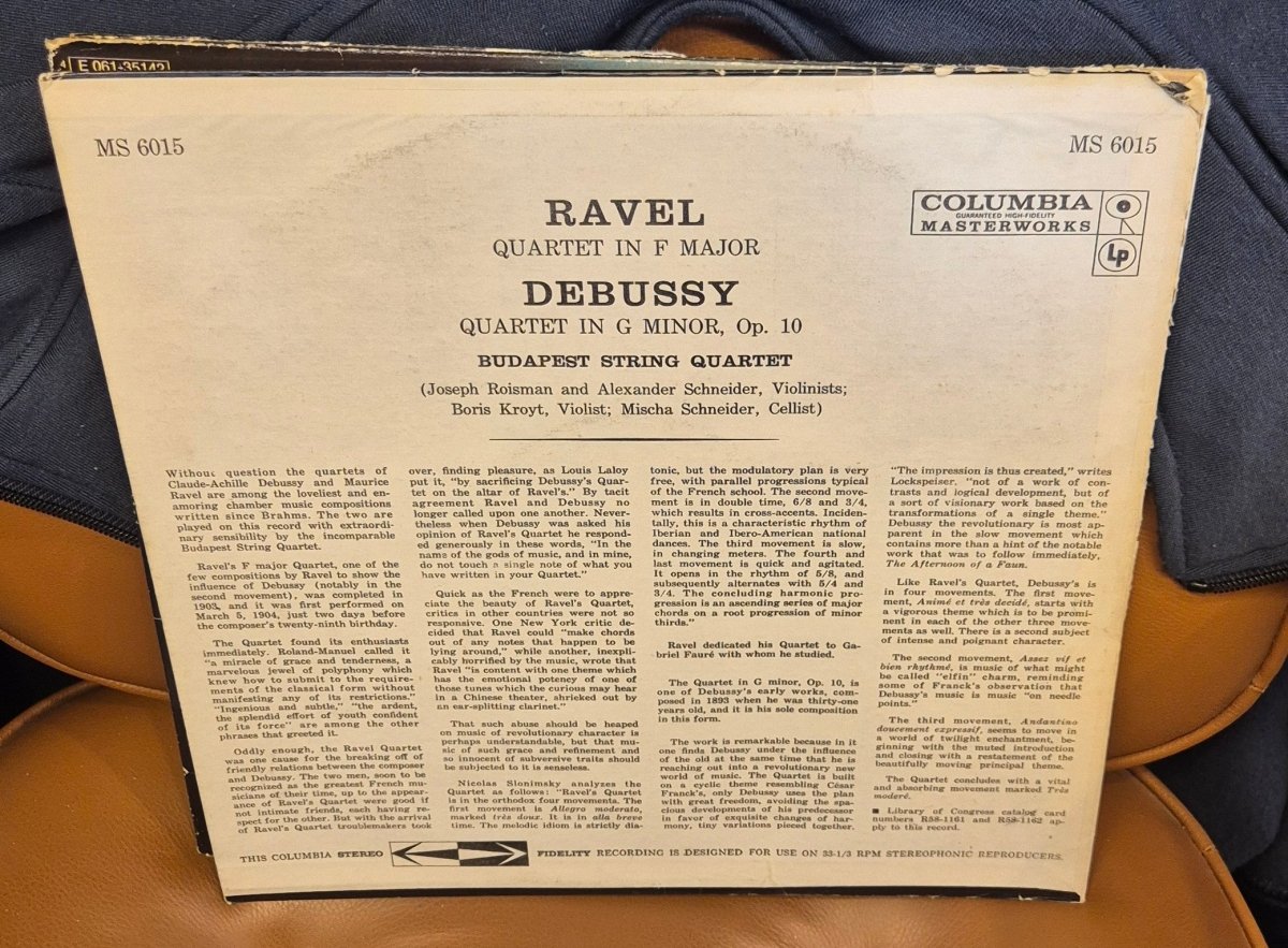 Ravel: Quartet in F Major / Debussy: Quartet in G Minor, Op. 10 (LP) - BØR BØRSONS BRUKTHANDEL