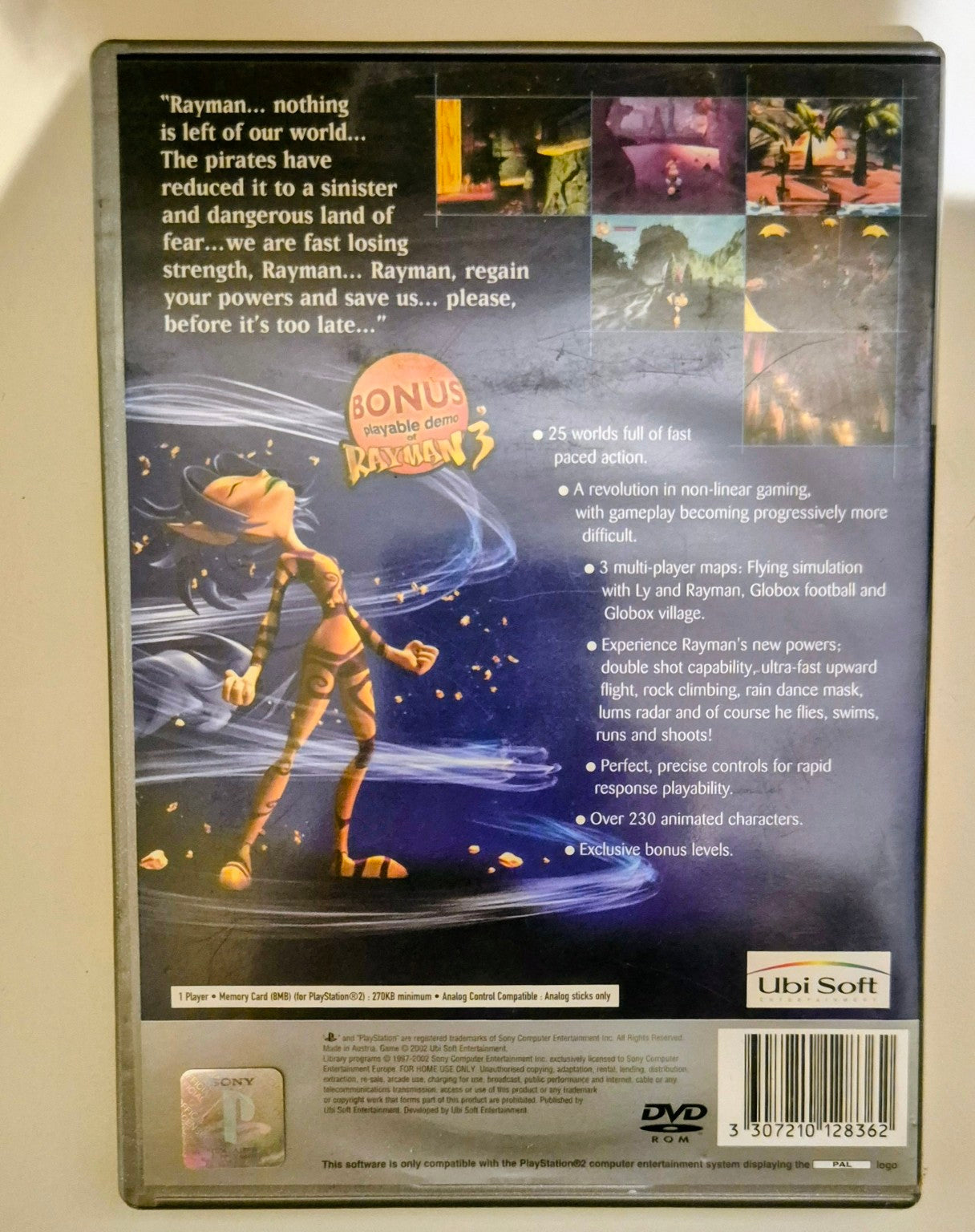 Rayman Revolution Platinum til PlayStation 2 – bakside