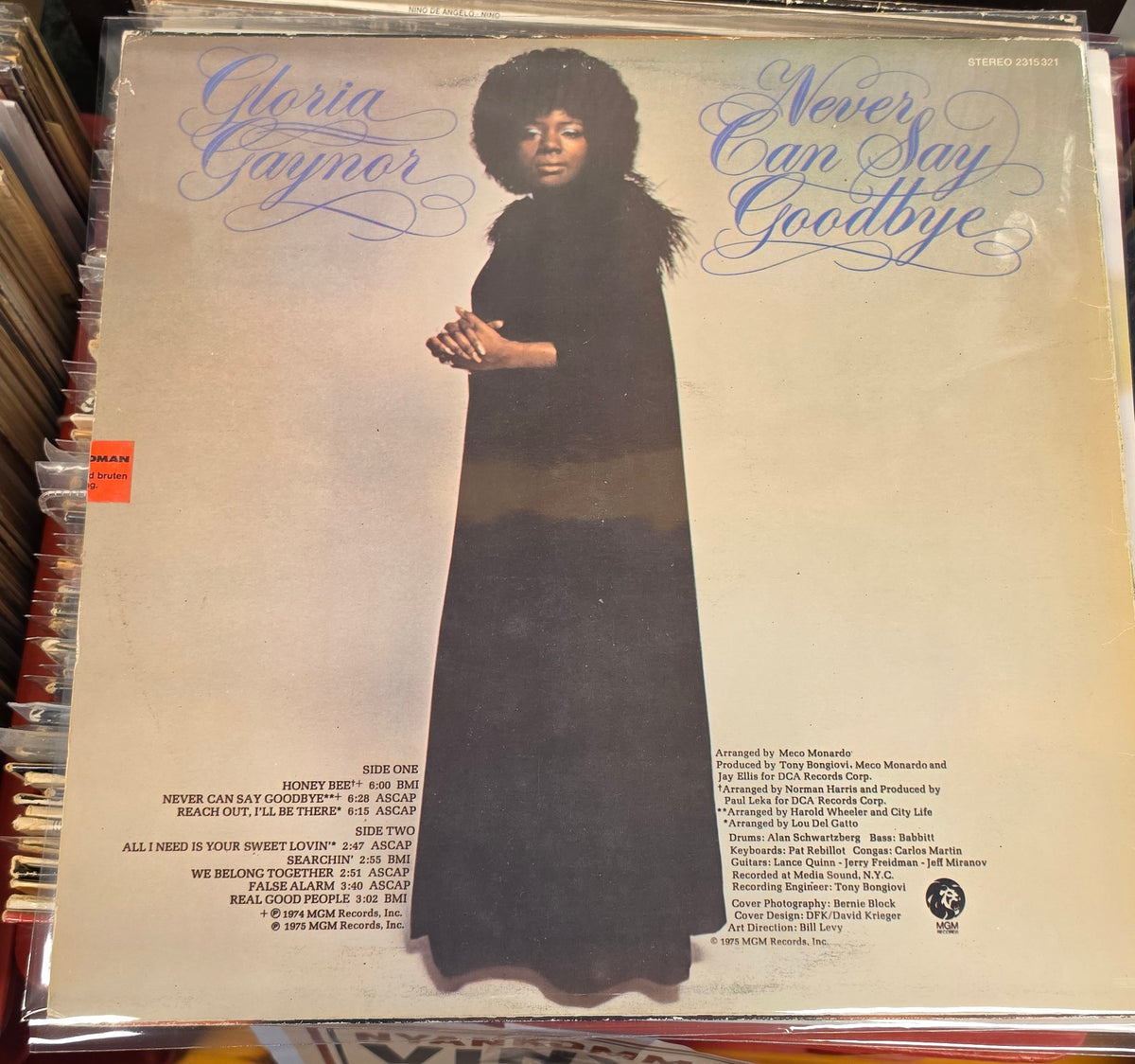 Gloria Gaynor - Never Can Say Goodbye (M=VG+)