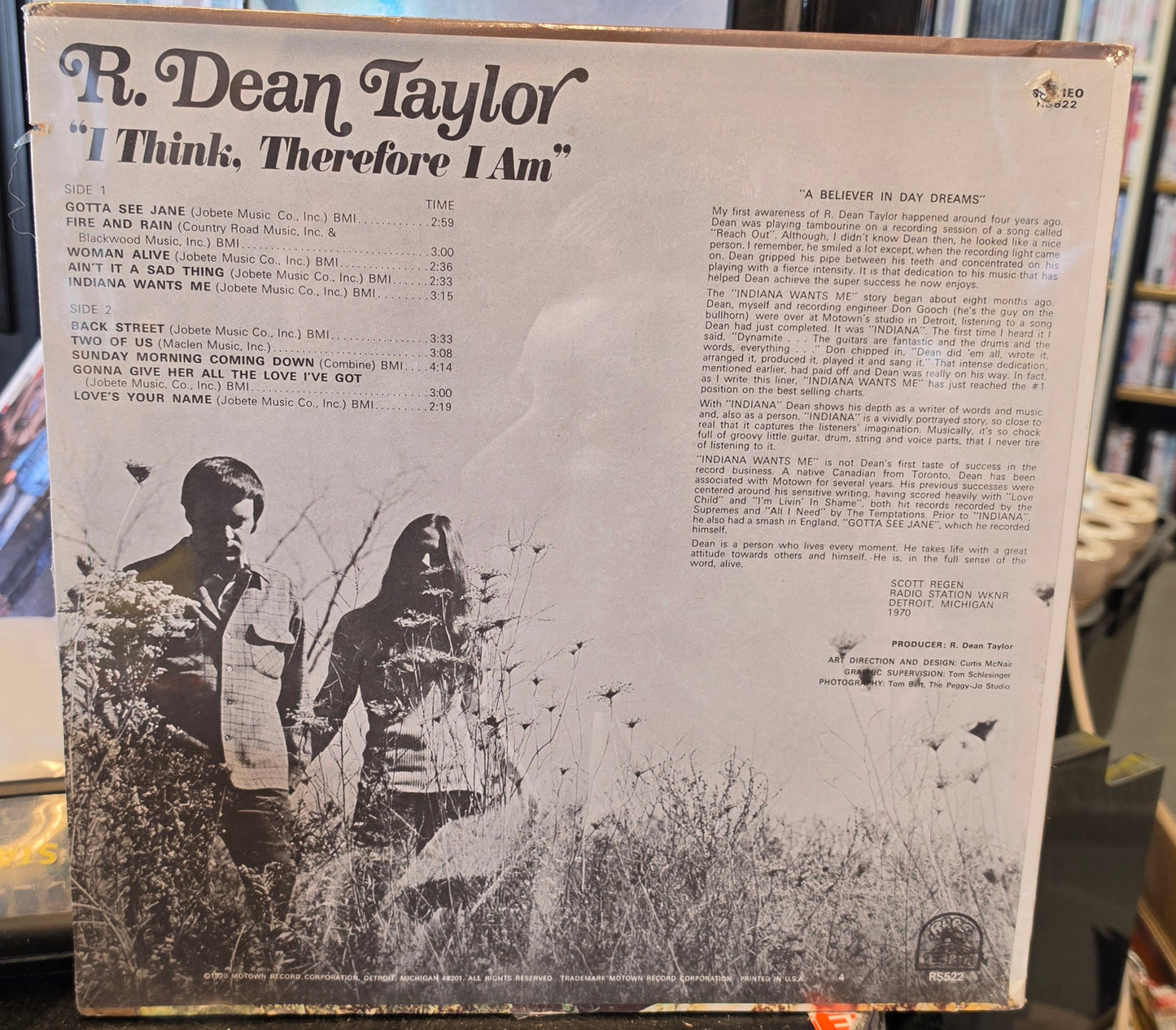 R. Dean Taylor – I Think, Therefore I Am (Vinyl LP, US 1970) – Forseglet