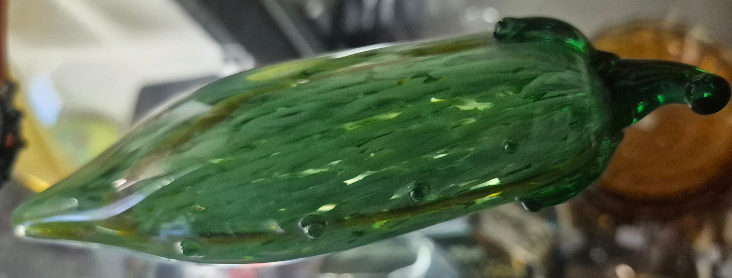 Vintage kunstglass-agurk / dekorasjonsagurk