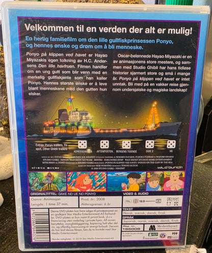 Ponyo på klippen ved havet DVD – Studio Ghibli, norsk utgave